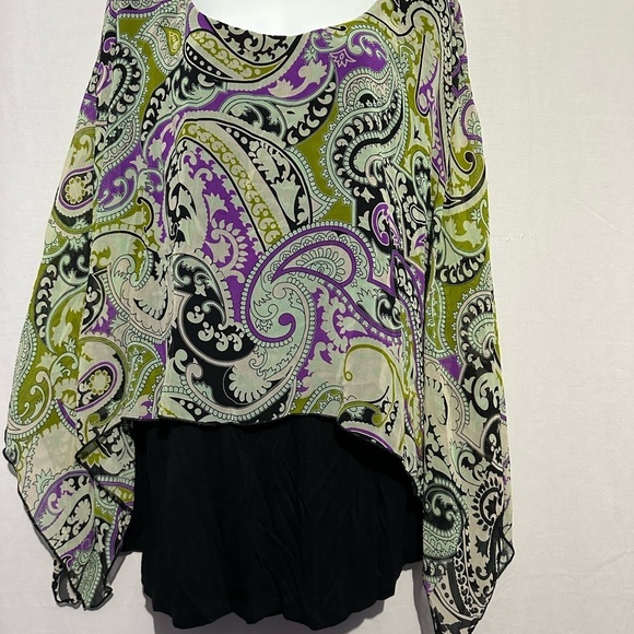 Cha Cha Vente Paisley Asymmetrical Blouse 3X - Picture 1 of 4
